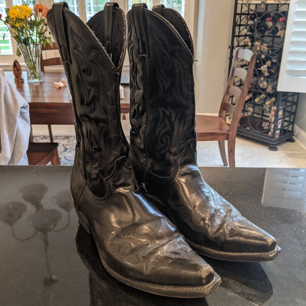 Laredo Men's Black Cowboy Riding Boots 10D